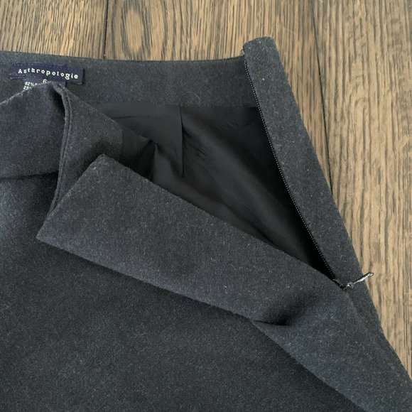 Anthropologie Skirt Women's 6 Gray Midi Pleats A-Line Business Attire - Picture 5 of 8